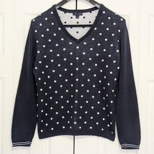 Tommy Hilfiger Long Sleeve Polka Dot V-Neck Pullover Sweater - Size M